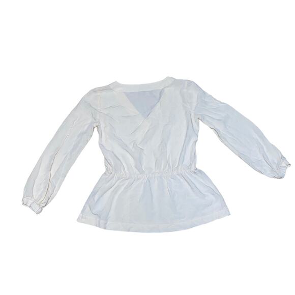 J. Crew Mercantile Long Sleeve 'Vintage Wrap Top' in 'Champagne'/Cream Size 00 - Picture 10 of 12